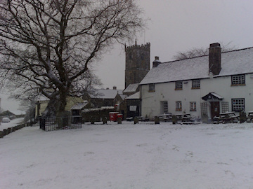 Snow on Meavy Village Green, December 2009