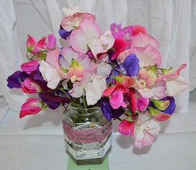 Jam Jar of Garden Flowers